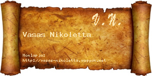 Vasas Nikoletta névjegykártya